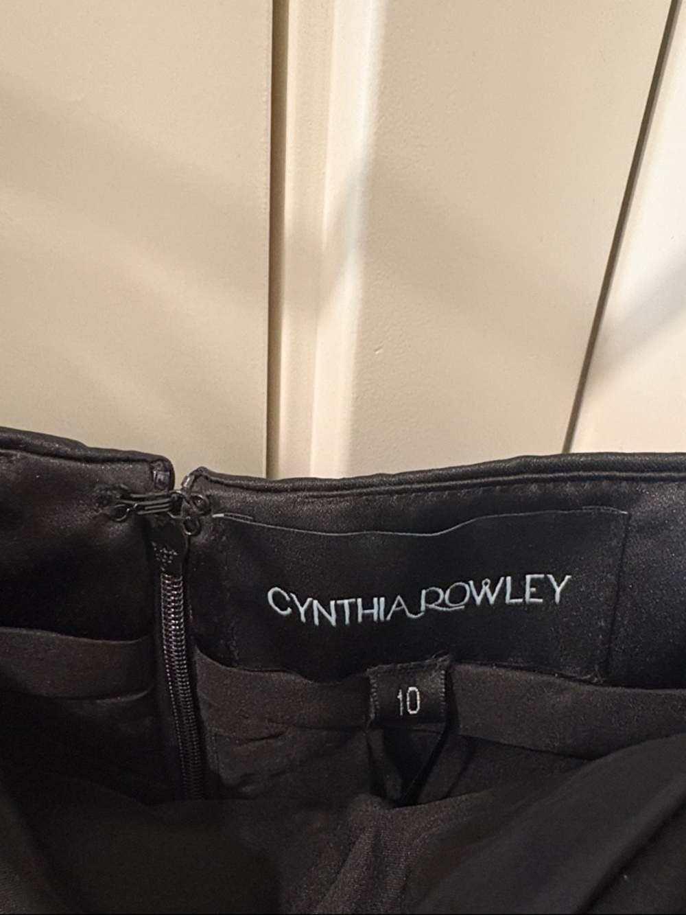 NWT [Cynthia Rowley] Gigi Satin Short Mini Cocktail Dress in Black Women’s 10 - Picture 12 of 14